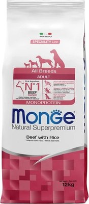 

Сухой корм для собак, Speciality Line Monoprotein с говядиной и рисом