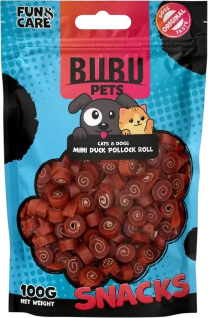 Лакомство для животных Bubu Pets Мини рулетики из утки / PS0059 (100г)