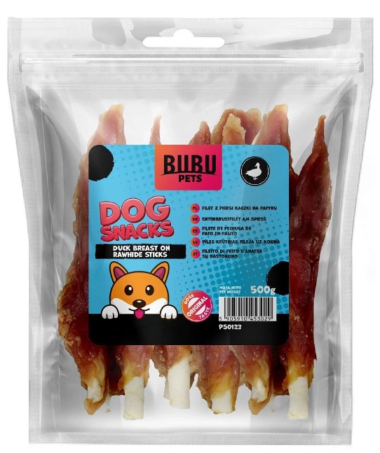 Лакомство для собак Bubu Pets Утиная грудка на сыромятных палочках / PS0123 (500г)