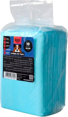 Одноразовая пеленка для животных Bubu Pets 60x60 / PP0004 (10шт, синий) - 