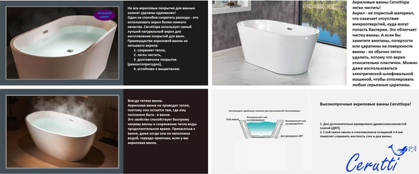 Купить Ванна акриловая Cerutti Spa Skye 170x75 / 10513 в Минске