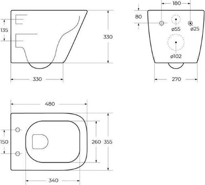 Купить Унитаз подвесной Grossberg Rimless GS-3103  