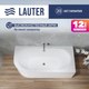 Ванна акриловая Lauter Bliss 170 P / 21201072P (с каркасом, серым подголовником и белым лиц.экраном) - 