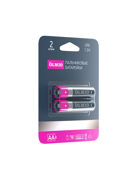 Комплект батареек Olmio AA/LR06 Alkaline (2шт)