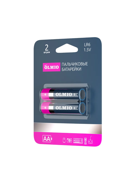 Комплект батареек Olmio AA/LR06 Alkaline (2шт)
