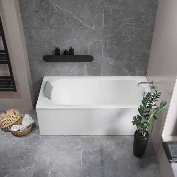 Ванна акриловая Lauter Haven 150 / 21202005 (с ножками, серым подголовником и белым лиц.экраном)