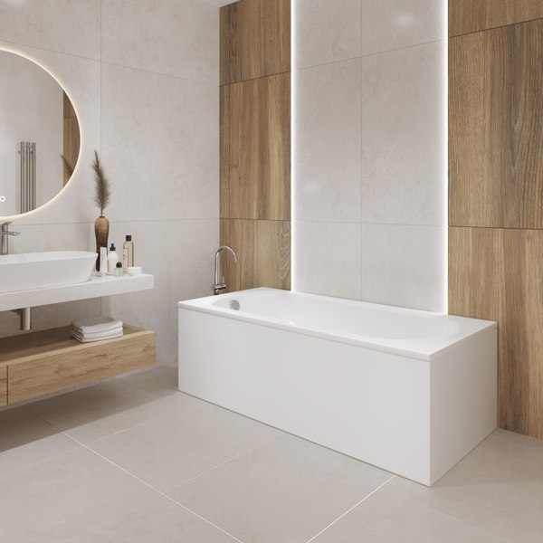 Ванна акриловая Lauter Haven 150 / 21202005 (с каркасом, серым подголовником и белым лиц. экраном)