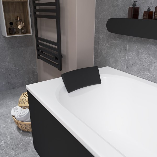 Ванна акриловая Lauter Haven 170 / 21202007 (с ножками, черным подголов, черным лиц. и торц. экранами)