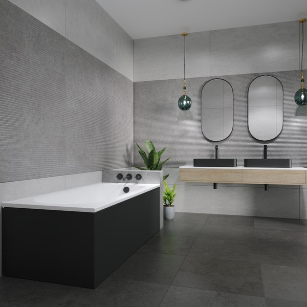 Ванна акриловая Lauter Haven 170 / 21202007 (с ножками, черным подголов, черным лиц. и торц. экранами)