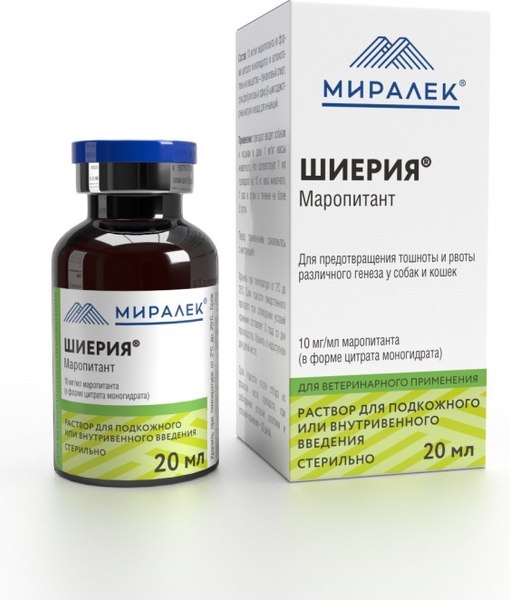 Раствор для инъекций противорвотный для животных Миралек Шиерия (20мл)
