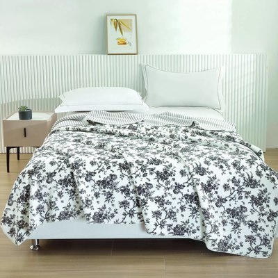 Плед Arya Oleander 200x220 / 8680943254580 (белый/черный) - 