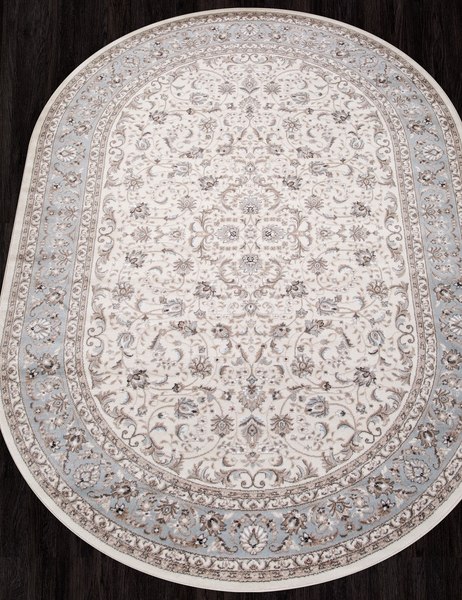 Ковер Merinos Valencia Deluxe F014-OVAL-CREAM-L.BLUE (1.5х2.3)