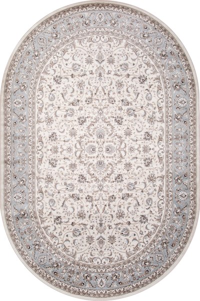 Ковер Merinos Valencia Deluxe F014-OVAL-CREAM-L.BLUE (1.5х2.3)