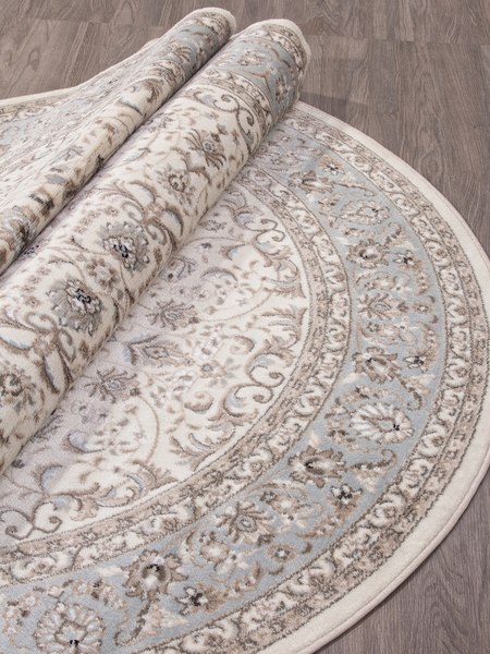 Ковер Merinos Valencia Deluxe F014-OVAL-CREAM-L.BLUE (1.5х2.3)