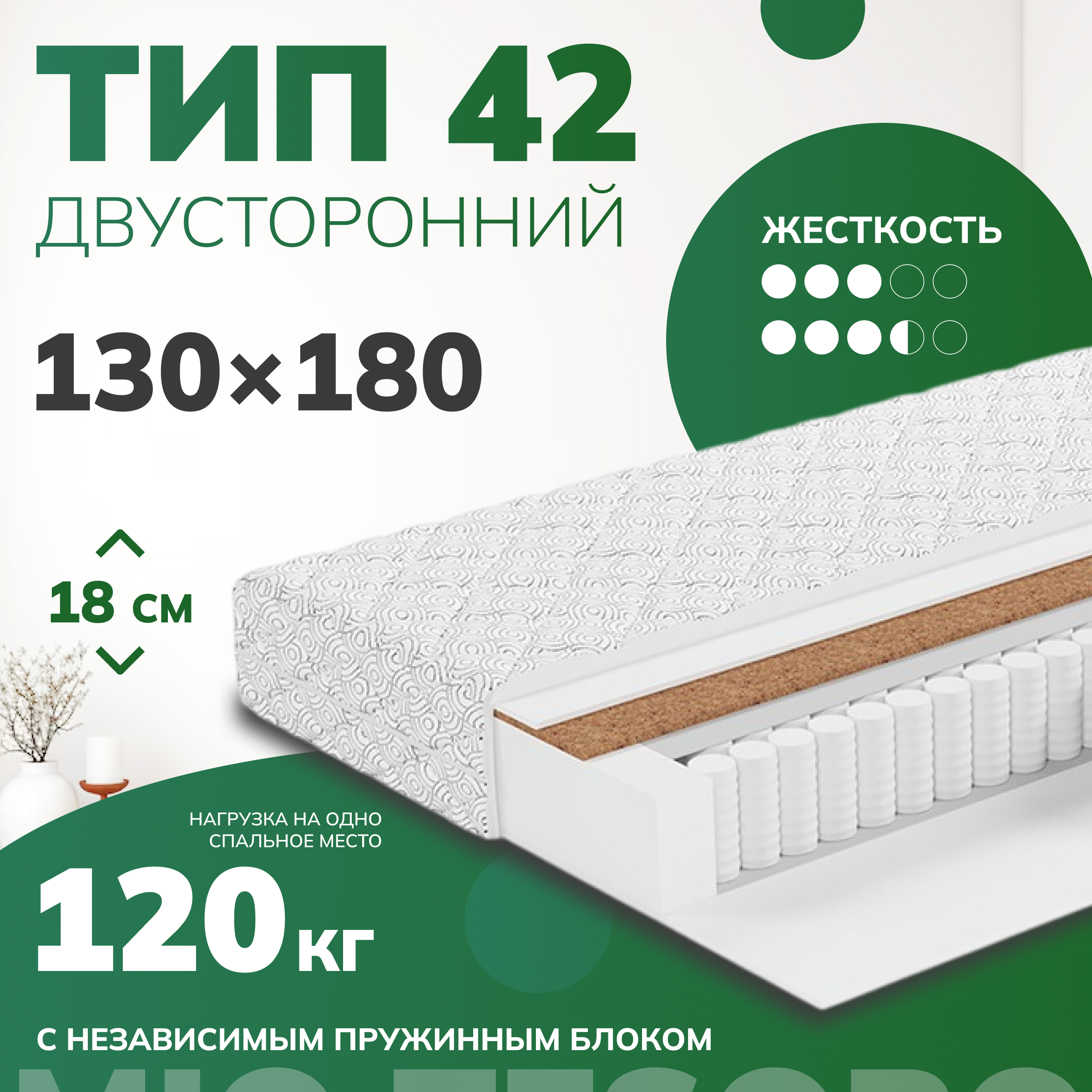 Матрас Mio Tesoro Тип 42 Bella Notte 130x180 (джерси трикот)