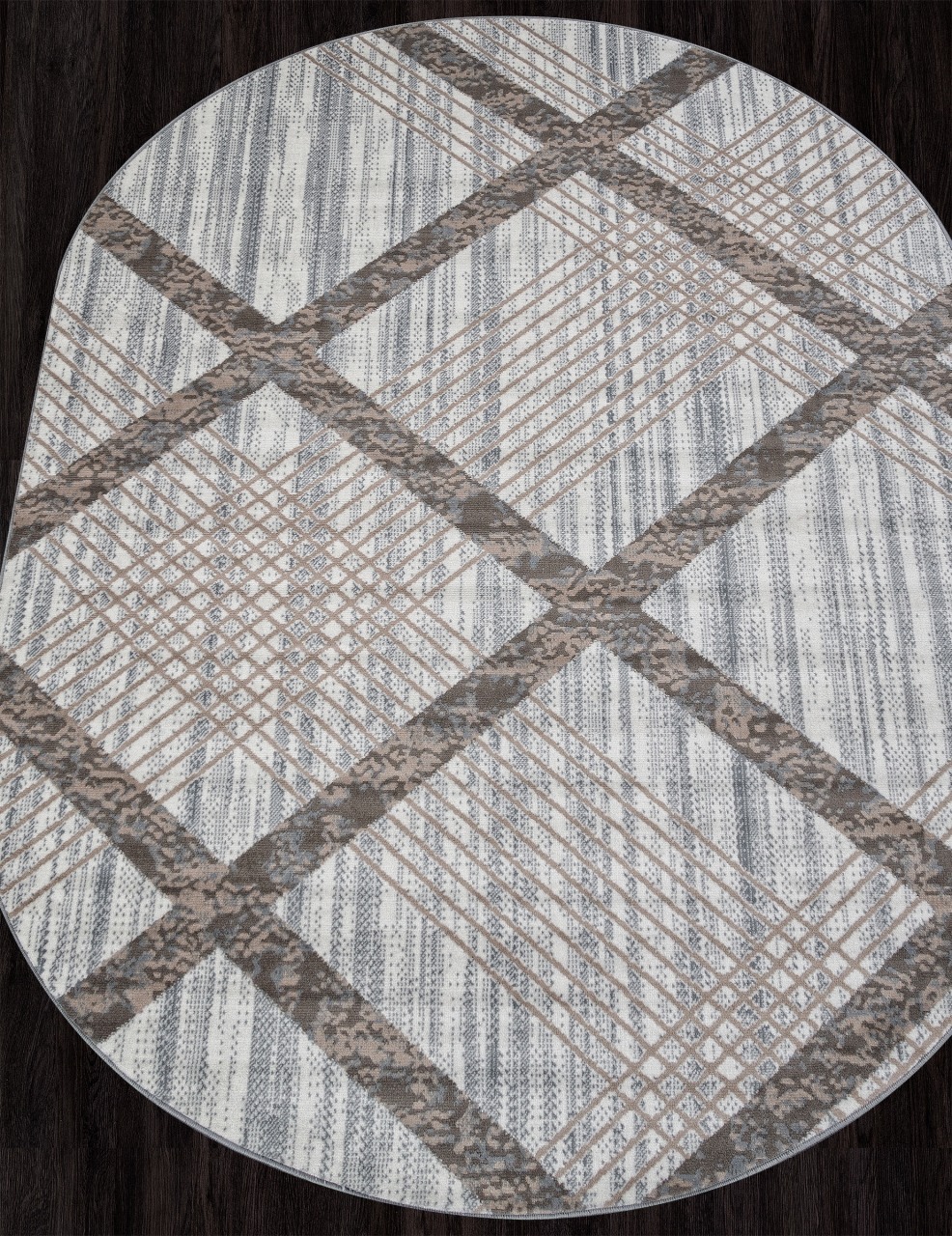 Ковер Merinos Sierra F351-OVAL-CREAM-BLUE (1.8х2.5) — фото 4