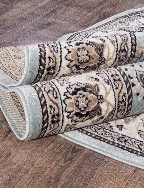 Ковер Merinos Valencia Deluxe d251-OVAL-L.BLUE-BROWN (1.5х3)