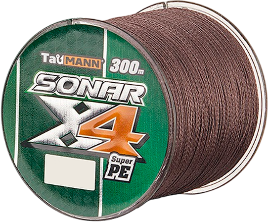 Леска плетеная TauMANN Sonar PE X4 300м 2.5 0.26мм / 06285 (темно-коричневый)