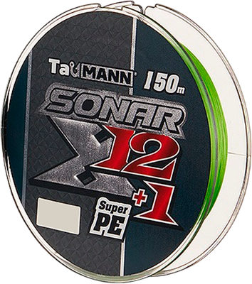 Леска плетеная TauMANN Sonar X12+1 PE 150м 0.4 0.10мм / 06299 (светло-зеленый) - 
