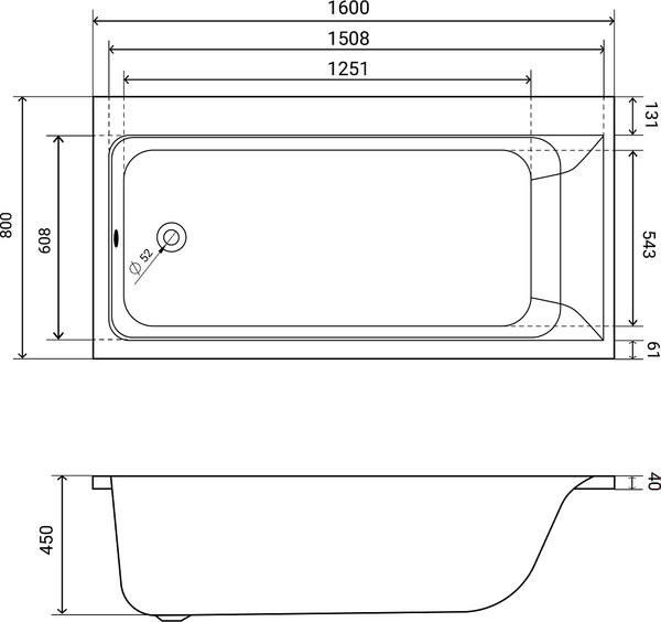 Купить Ванна акриловая Lauter Seraphina 160x80 / 2112160L в Молодечно