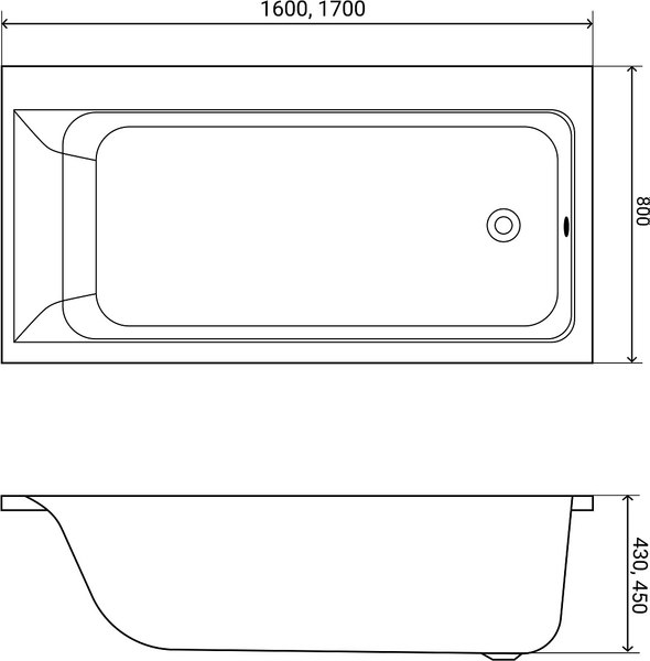 Купить Ванна акриловая Lauter Seraphina 170x80 / 2112170R в Молодечно