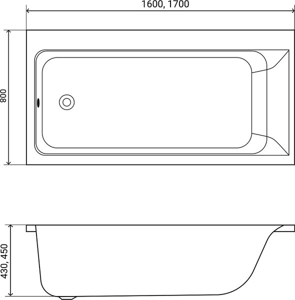 Купить Ванна акриловая Lauter Seraphina 170x80 / 2112170L в Молодечно