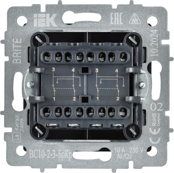 Выключатель IEK Brite BR-V23-0-10-K02 (черный)