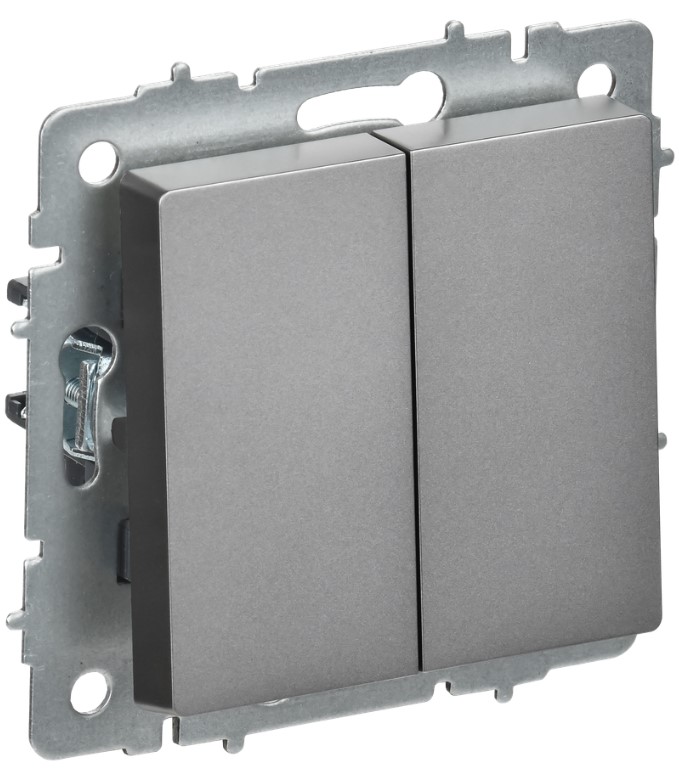 Выключатель IEK Brite BR-V23-0-10-K46 (сталь)