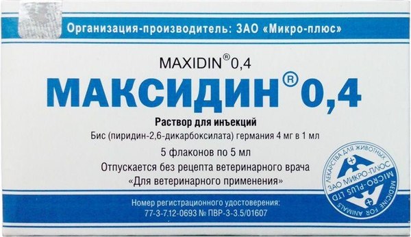 Раствор антибактериальный для животных Micro-Plus Максидин 0.4% (5x5мл)