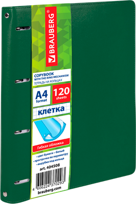 Тетрадь Brauberg 404508 (120л, зеленый) -