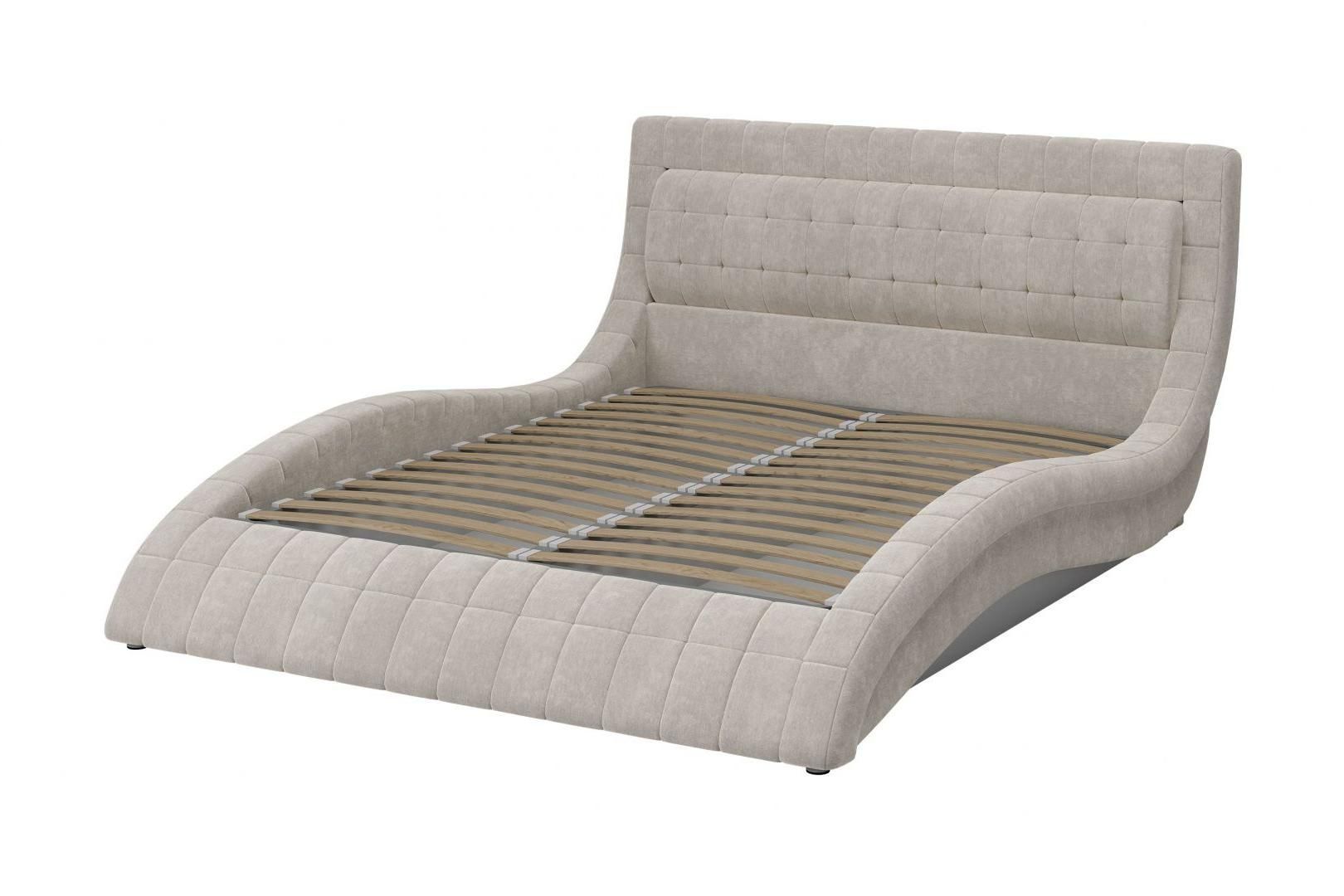 Двуспальная кровать Bravo Мебель Виргиния 160x200 без ПМ Стандарт 1 Вариант (жемчужно-серый) — фото 2