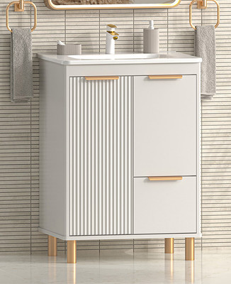 Тумба с умывальником Brevita Risacca Crema 60 / RIS-06060-0342Я+B-OND060-01 (серый кашемир) -