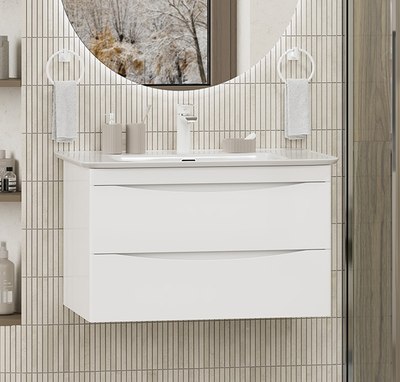 

Тумба с умывальником, Мираж 80 / П-Мир-01080-011П2Я+RCW-140280WH