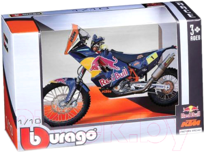 Масштабная модель мотоцикла Bburago KТМ 450 Red Bull Dakar 1 / 18-51071 (синий)