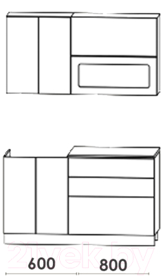 Кухонный гарнитур Артём-Мебель Адель со стеклом МДФ 1.4м (жемчуг матовый текстурный)