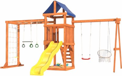 

Игровой комплекс, Fun Land с сеткой, рукоходом и качелями / ДКПМ-1