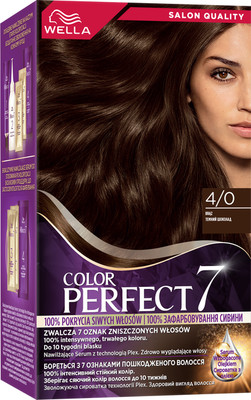 Крем-краска для волос Wella Color Perfect Стойкая 4/0 темный шоколад - 