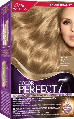

Крем-краска для волос, Color Perfect Стойкая 8/1 пепельный блонд