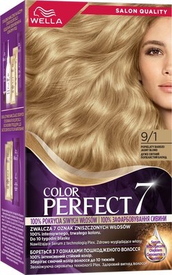

Крем-краска для волос, Color Perfect Стойкая 9/1 очень светлый пепельный блонд