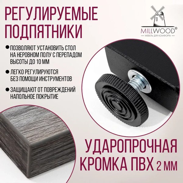 Купить Обеденный стол Millwood Лофт Уэльс Л 120x70х75 в Гродно