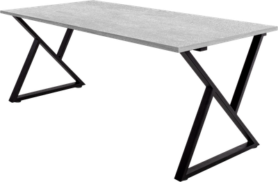 Обеденный стол Millwood Дели Л18 130x80х75 (бетон/металл черный) -
