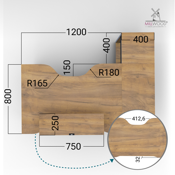 Купить Компьютерный стол Millwood Каир Угловой 160x120х93.05 в Могилеве