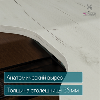 Купить Компьютерный стол Millwood Сплит с вырезом 2-хместный 254.6x80х110.8  