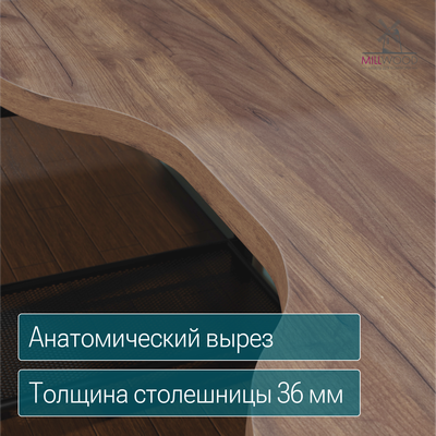 Купить Компьютерный стол Millwood Сплит с вырезом 2-хместный 254.6x80х110.8  