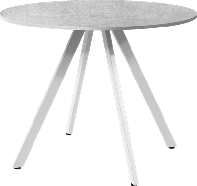 Обеденный стол Millwood Олесунн D100x100x75х1.8 (бетон/металл белый) - 