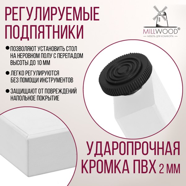Купить Обеденный стол Millwood Лофт Прага Л 130x80x75 в Слуцке