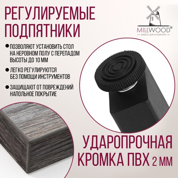 Купить Обеденный стол Millwood Лофт Прага Л 130x80x75 в Слуцке
