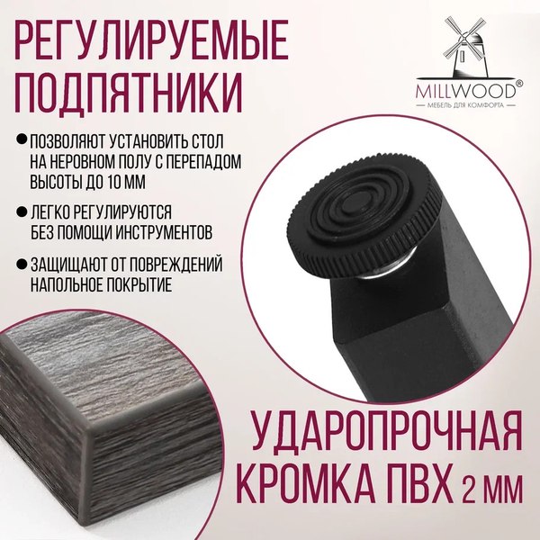 Купить Обеденный стол Millwood Лофт Прага Л 160x80x75 в Слуцке