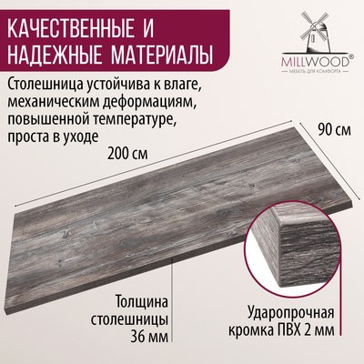 Купить Столешница для стола Millwood 200x90x3.6  