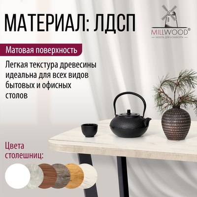 Купить Столешница для стола Millwood Закругленная 110x70x3.6  